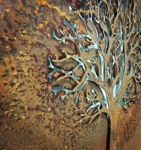 3D Autumn Tree Rusted by Ironbark Metal Design