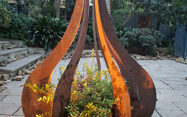 Teardrop Sculpture in Corten Steel by Ironbark Metal Design