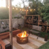 Small Double Skin Fire Pit with Autumn Leaf Positive Pattern