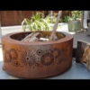Large Double Skin Fire Pit with Fireworks Pattern in Steel