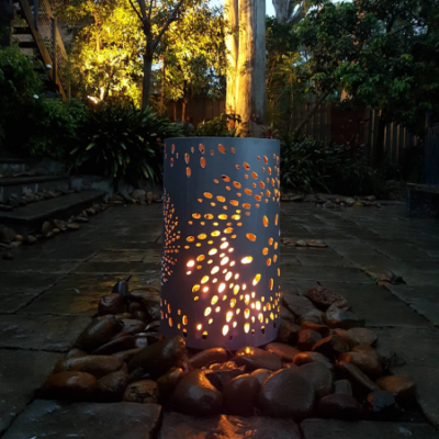 Small Round Fire Pit in Fanfare Pattern