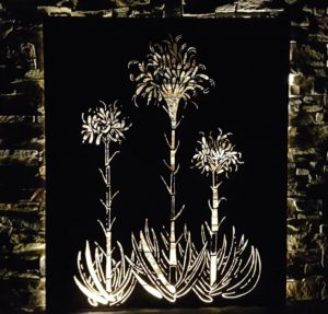 Gymea Lillies with backlighting by Ironbark Metal Design