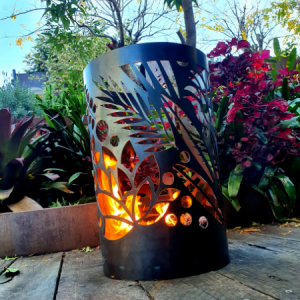 Small Round Fire Pit - Floral
