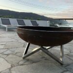 Large Geo Firebowl with Stainless Steel Base
