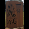 Wide Form Letterbox with Gum Leaf Cascade in Rusted Corten Steel- Wongawilli