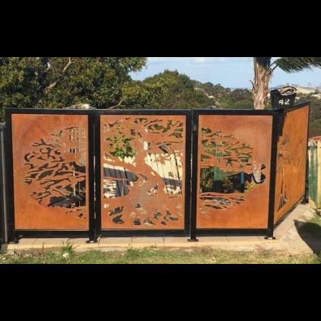 Decorative Fence Panels with Gate in Steel