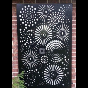 Fireworks Wall Art in Black Powder Coated Aluminium & Perspex Backing