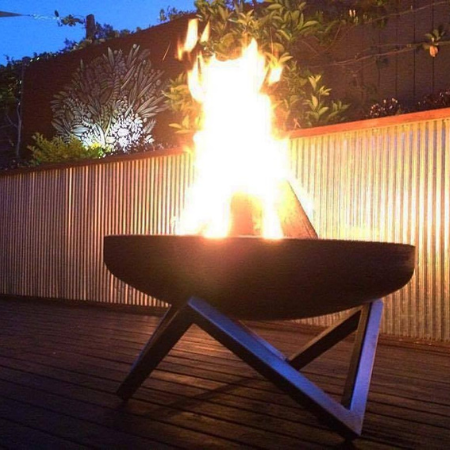 Geo Fire Pit with Stainless Steel Base