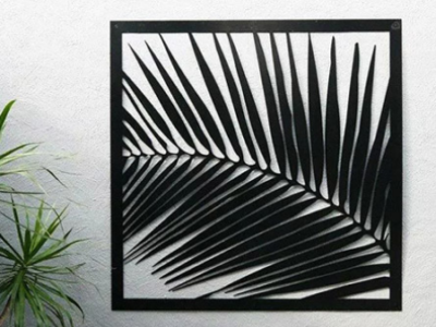 Palm Frond Wall Art in Powder Coated Aluminium