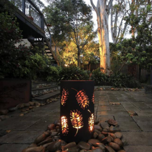 Small Round Fire Pit with Grevillea Pattern