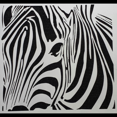 Zebra Abstract Wall Art in White Powder Coated Aluminium