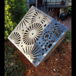 Cubism Sculpture with Fireworks Pattern