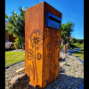 Ironbark Letterbox with Agapanthus pattern in Rust