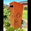 Medium Letterbox with Agapanthas pattern - Natural Rust Finish