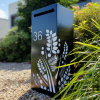 Medium Letterbox in Powder Coated Aluminium with Tropical Pattern and Perspex