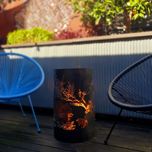 Small Round Fire Pit with Matchstick Banksia pattern